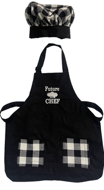 Future Chef Apron and Adjustable Chef Hat for children