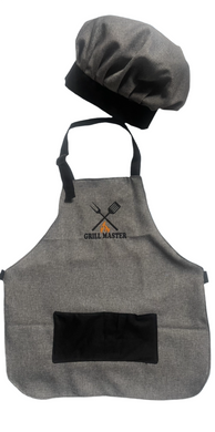 Grill Master Apron and Adjustable Chef Hat for children