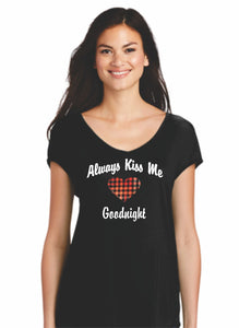 "Kiss Me Goodnight" Red Plaid Lounge Wear