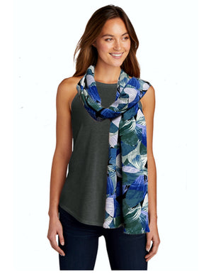Blue and Green Floral Scarf