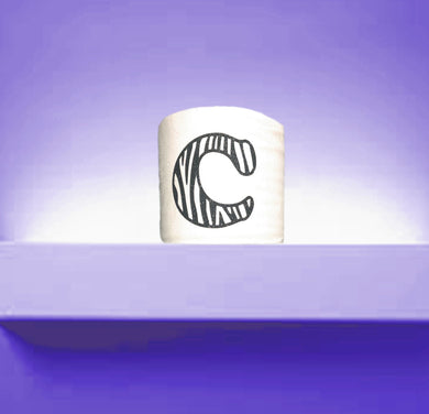 Monogrammed Zebra Print Toilet Paper
