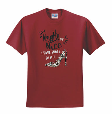 Naughty or Nice Leopard Print Shoes Shirt