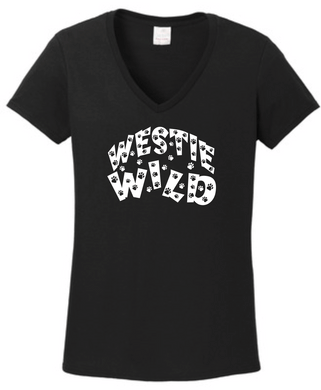 Dog Breed WILD Ladies V Neck T-shirt