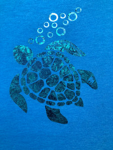 Sea Turtle Foil Ladies T-shirt